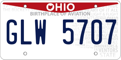 OH license plate GLW5707