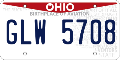 OH license plate GLW5708