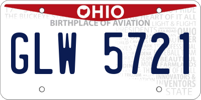 OH license plate GLW5721