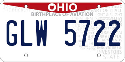 OH license plate GLW5722