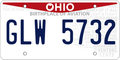 OH license plate GLW5732