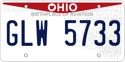 OH license plate GLW5733