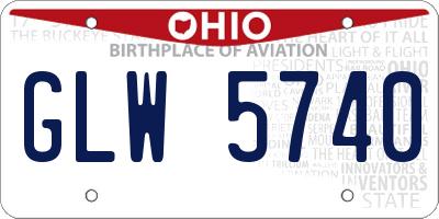 OH license plate GLW5740