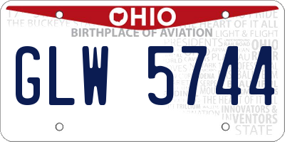 OH license plate GLW5744