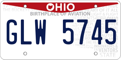 OH license plate GLW5745