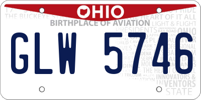 OH license plate GLW5746