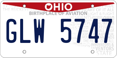 OH license plate GLW5747