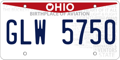 OH license plate GLW5750