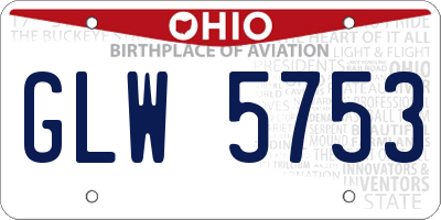OH license plate GLW5753
