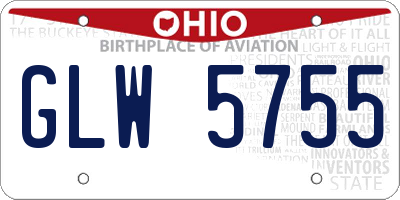 OH license plate GLW5755
