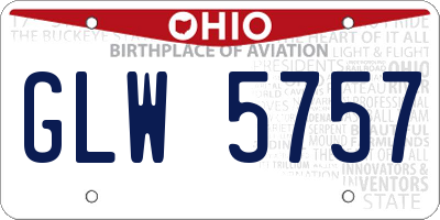 OH license plate GLW5757