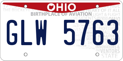 OH license plate GLW5763