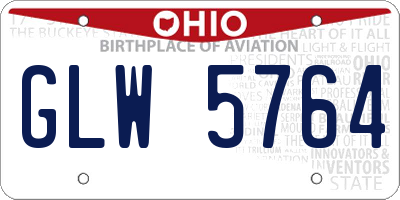 OH license plate GLW5764
