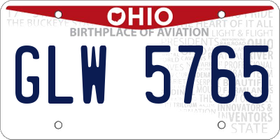 OH license plate GLW5765