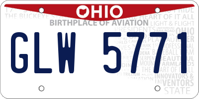 OH license plate GLW5771