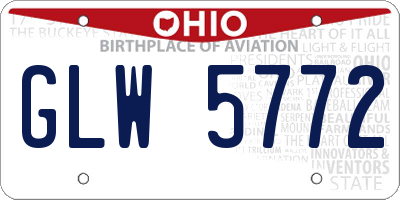 OH license plate GLW5772