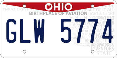 OH license plate GLW5774