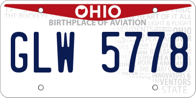 OH license plate GLW5778