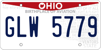 OH license plate GLW5779