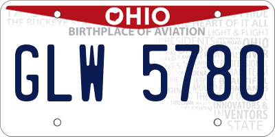OH license plate GLW5780