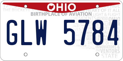 OH license plate GLW5784
