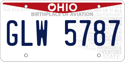 OH license plate GLW5787