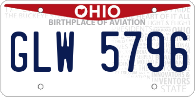 OH license plate GLW5796