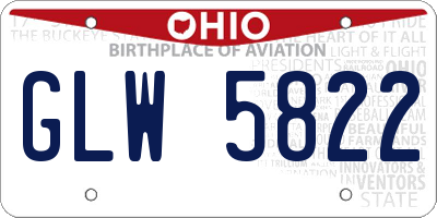 OH license plate GLW5822