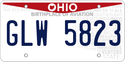 OH license plate GLW5823