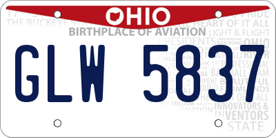 OH license plate GLW5837