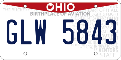 OH license plate GLW5843