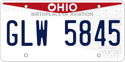 OH license plate GLW5845
