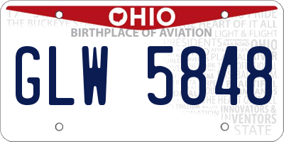 OH license plate GLW5848