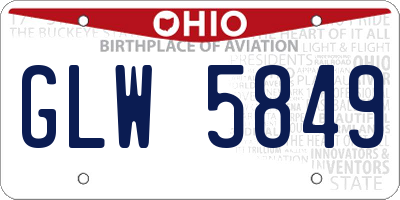 OH license plate GLW5849