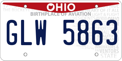OH license plate GLW5863