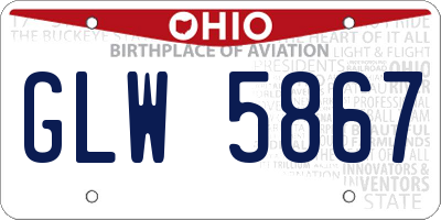 OH license plate GLW5867