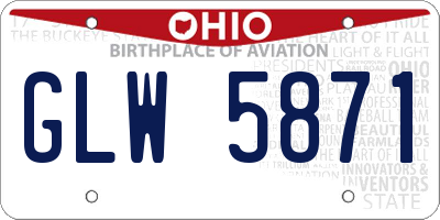 OH license plate GLW5871