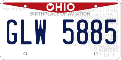 OH license plate GLW5885