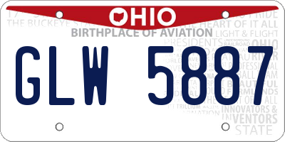 OH license plate GLW5887