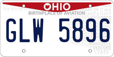 OH license plate GLW5896