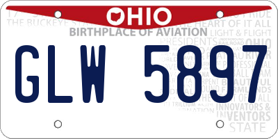 OH license plate GLW5897