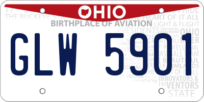 OH license plate GLW5901
