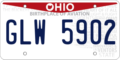 OH license plate GLW5902