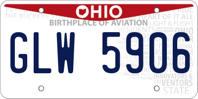 OH license plate GLW5906