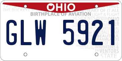 OH license plate GLW5921