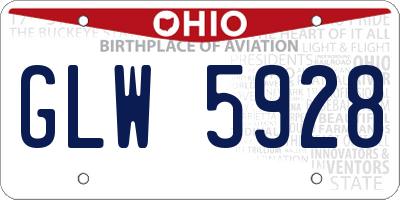 OH license plate GLW5928
