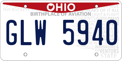 OH license plate GLW5940
