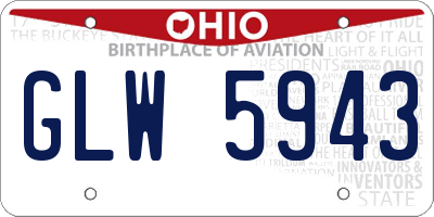 OH license plate GLW5943