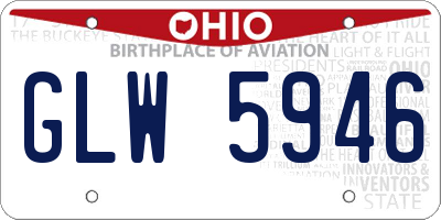 OH license plate GLW5946