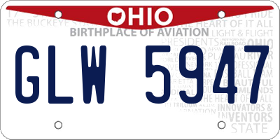 OH license plate GLW5947
